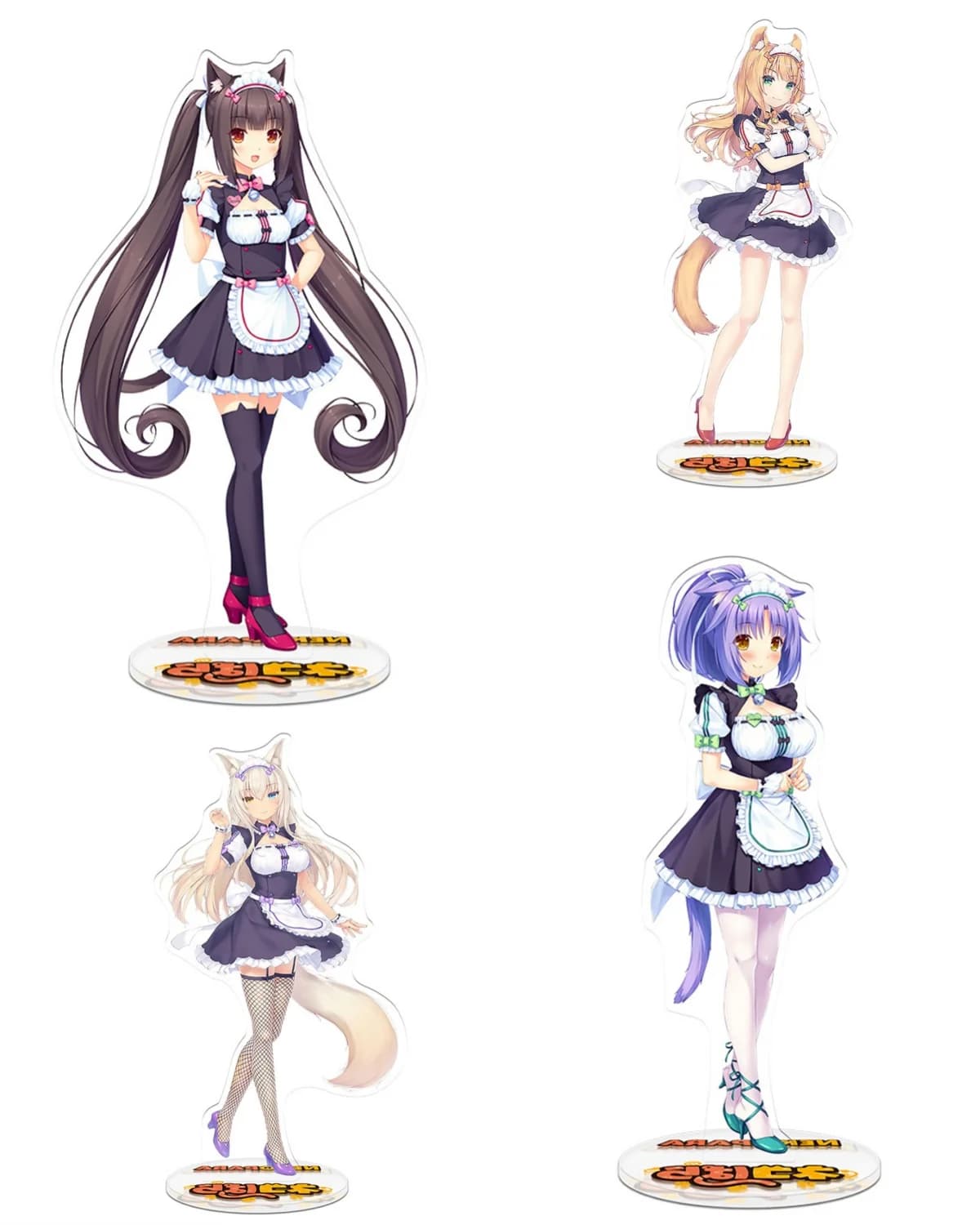 Anime Nekopara Chocolat Vanilla Twin Sisters Stand Model Plate Keychain Desk Decor Cat Girls Acrylic Figures Standing Sign Gift