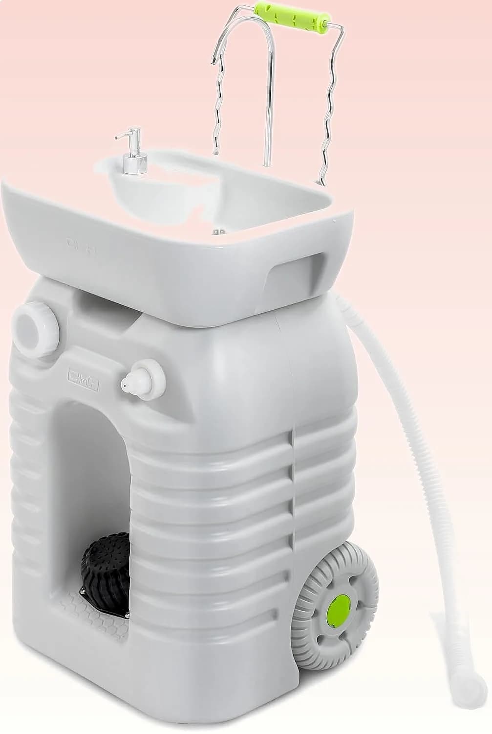 YITAMOTOR 45L Portable Camping Sink, Rolling Handwashing Station with Adjustable Basin & Soap Dispenser