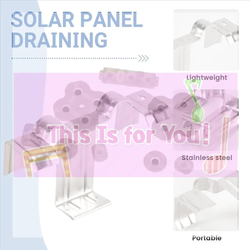 【MA】10/20Pcs 30/35mm Stainless Steel Solar Panel Guide Water Clip Sludge Drainage Pipe Button Water Guide Clip