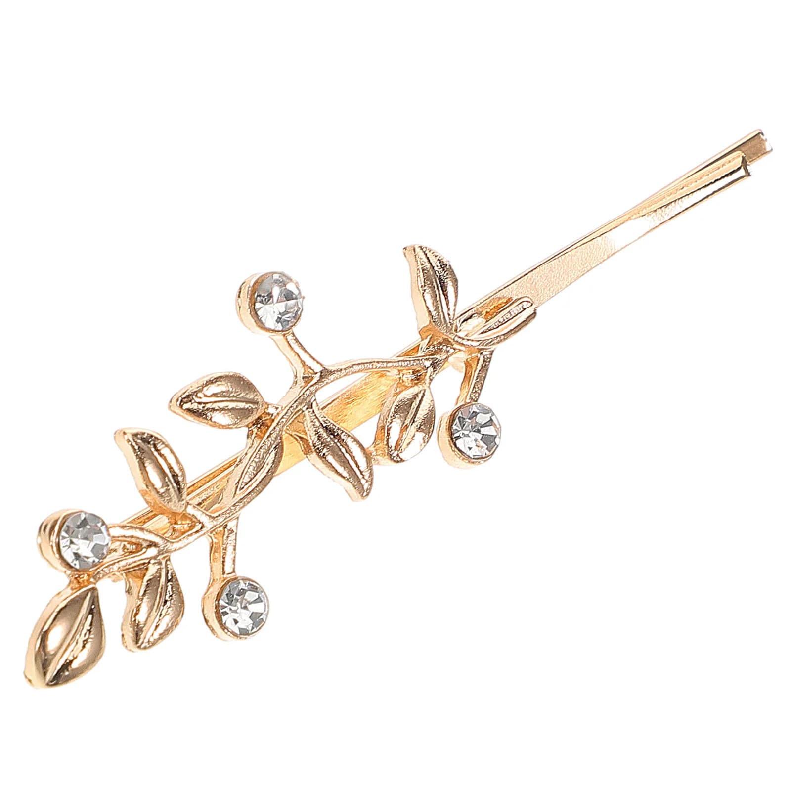 Elegant Hair Clips with Floral Coppers and Rhinestones, Metal Clips for Women, Decorative Accessories for Casual and formal hairstyles