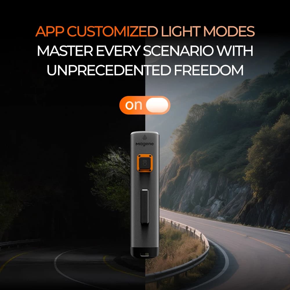 Magene AT1600 Smart Bike Headlights Bright Lumens 85h Battery Rechargeable Bicycle Light Front Compatible with Garmin Edge 530