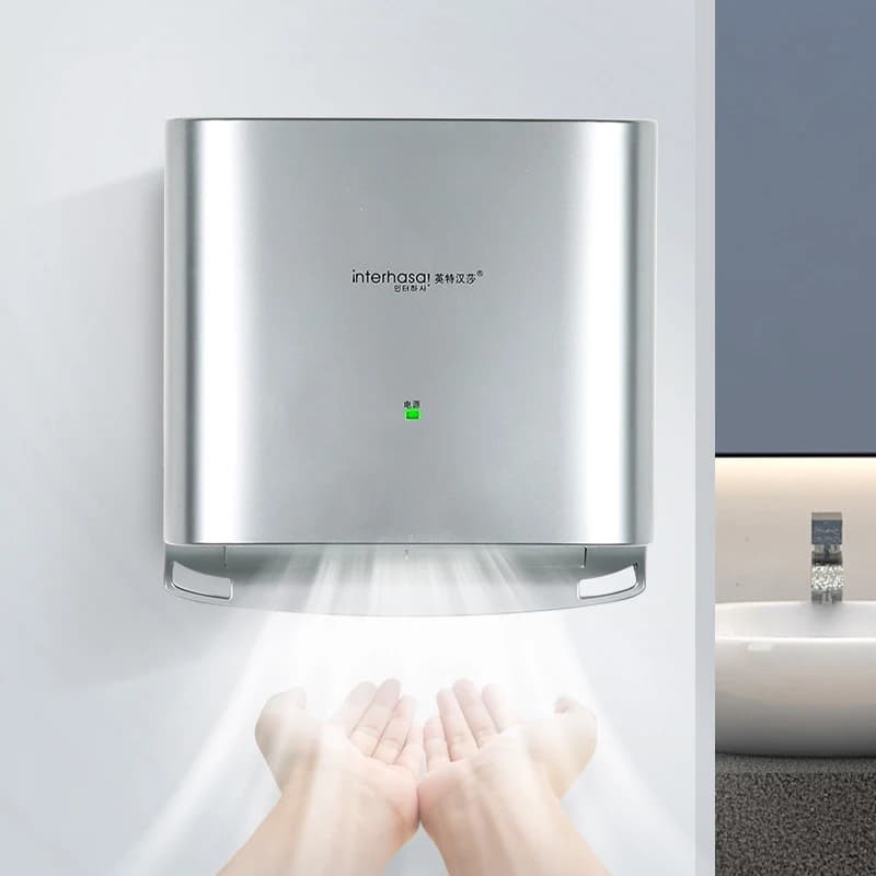 Asciugamani elettrico Sensore a infrarossi Asciugacapelli a getto Bagno Installazione senza punzonatura Telefono cellulare