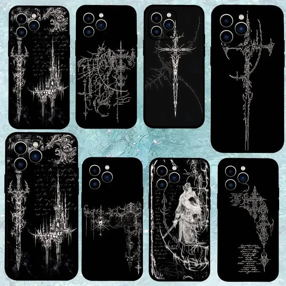 Cyber Sigil Cross Phone Case Black That Fits For IPhone 17,16,15,11,13,14 Pro Max,Plus,X,Xr,Xs Max,13Mini