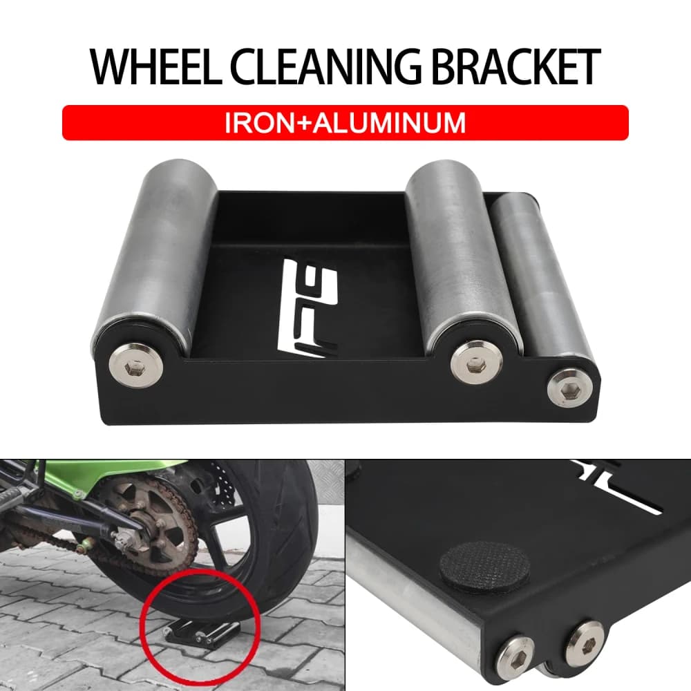 Supporto Universale Portatile per Pulizia Ruote Moto e Bici da Strada - Strumento per la Pulizia delle Ruote e Accessori Moto