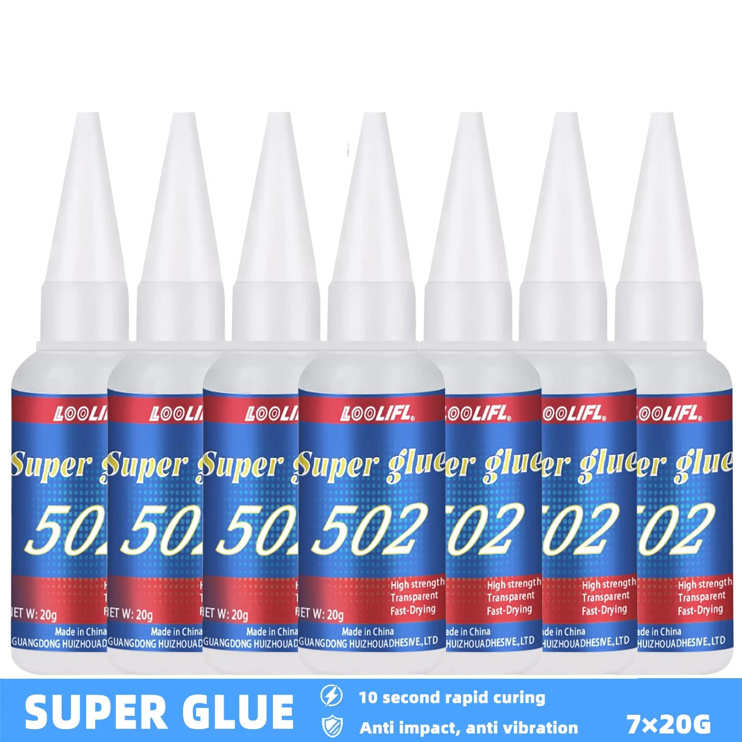 LOOLIFL 502 Colla Super Forte a Presa Rapida, Adesivo Istantaneo Impermeabile Trasparente per Fai-da-Te e Riparazioni Domestiche