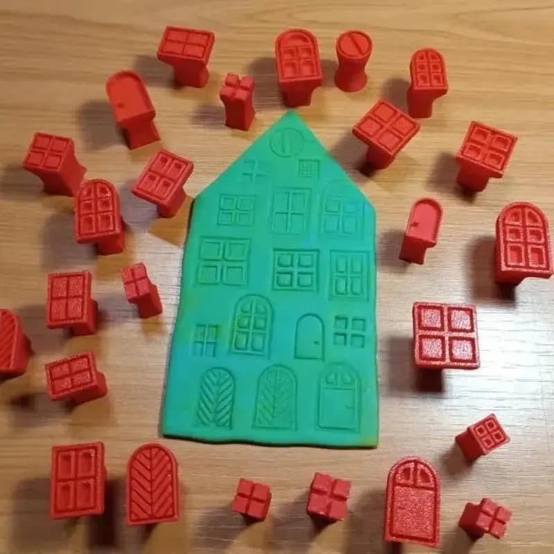 25pcs Clay Stamp & Molding Kit With Window Patterns Suitable For Polymer Clay, Wax, Resin Crafts - DIY Pottery Stamps