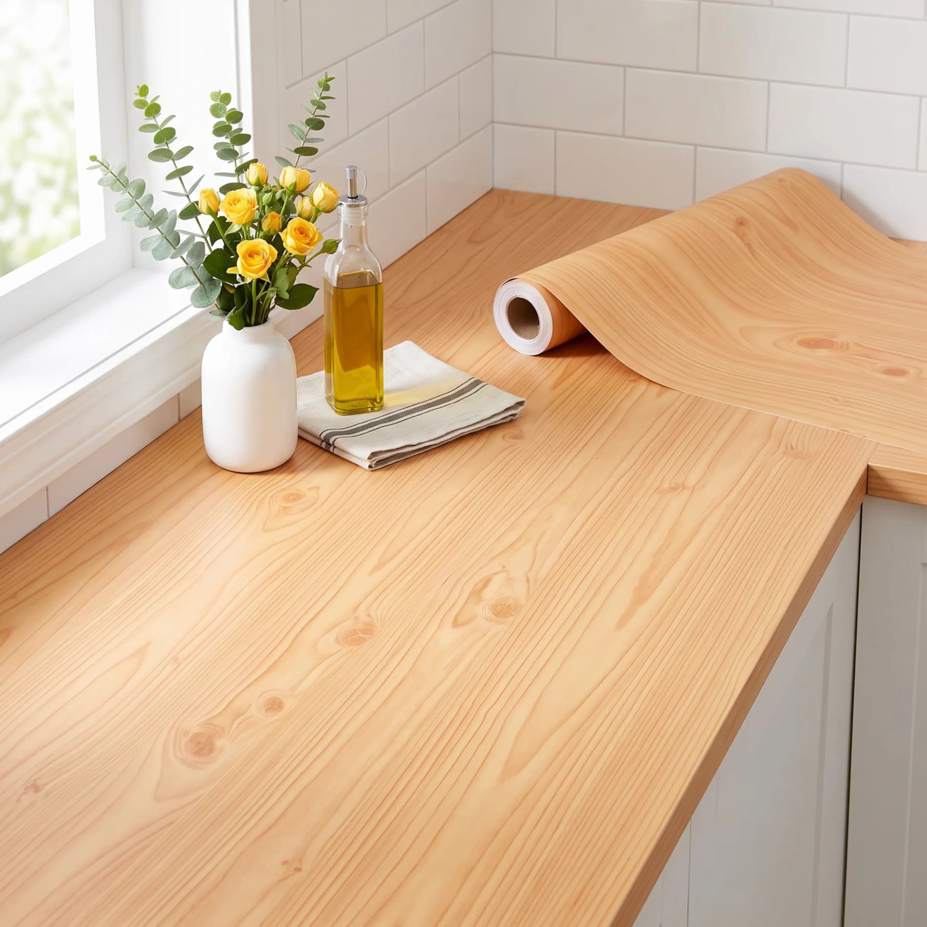 55cm Wide Wood Grain Peel Stick Vinyl Wallpaper Waterproof Self Adhesive Film for Wardrobe Cupboard Closet Table Bedroom Decor