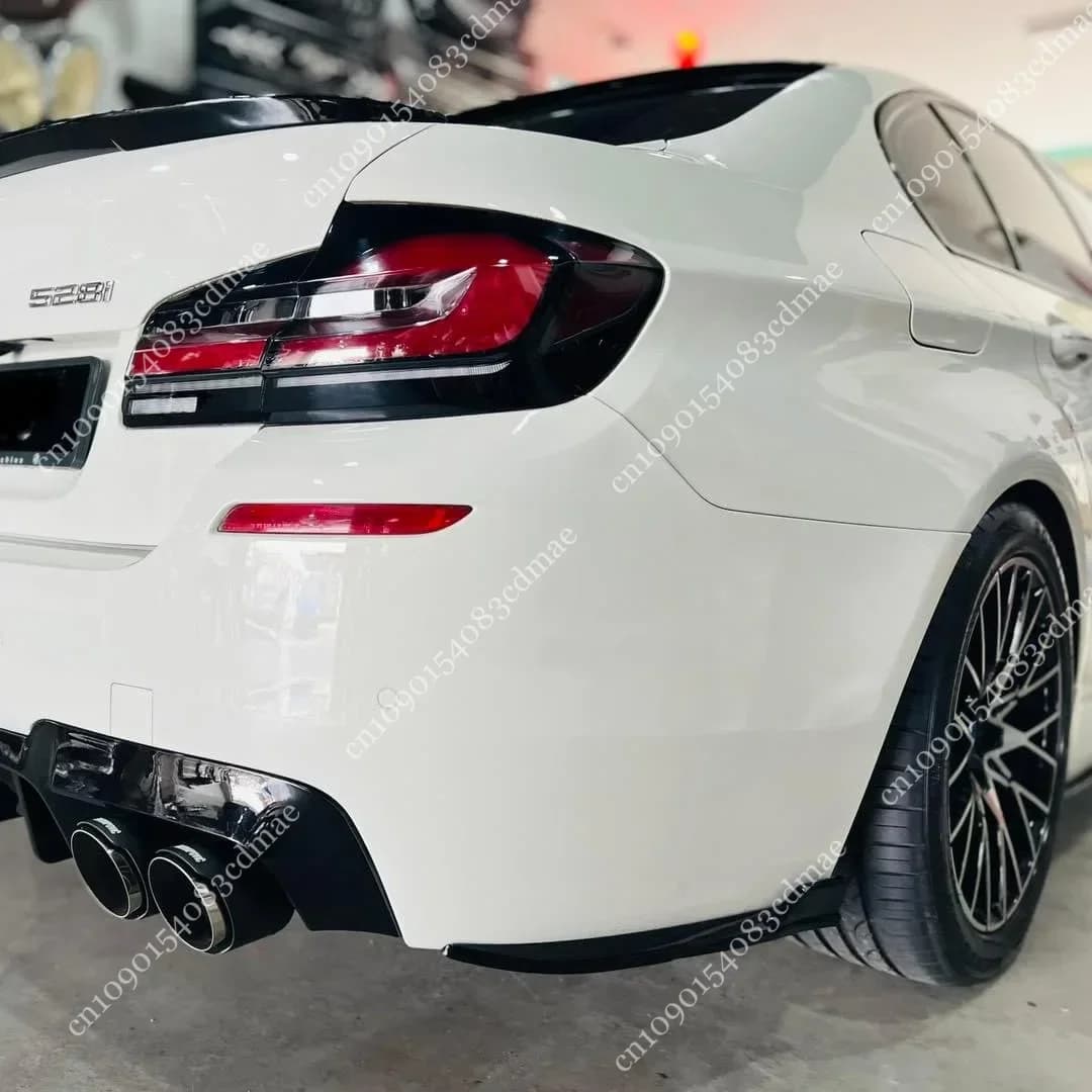 Splitter laterale diffusore paraurti posteriore per Bmw Serie 5 F10 F11 con pacchetto M 2011-2017 Spoiler labbro posteriore Bodykit Tuning Nero lucido