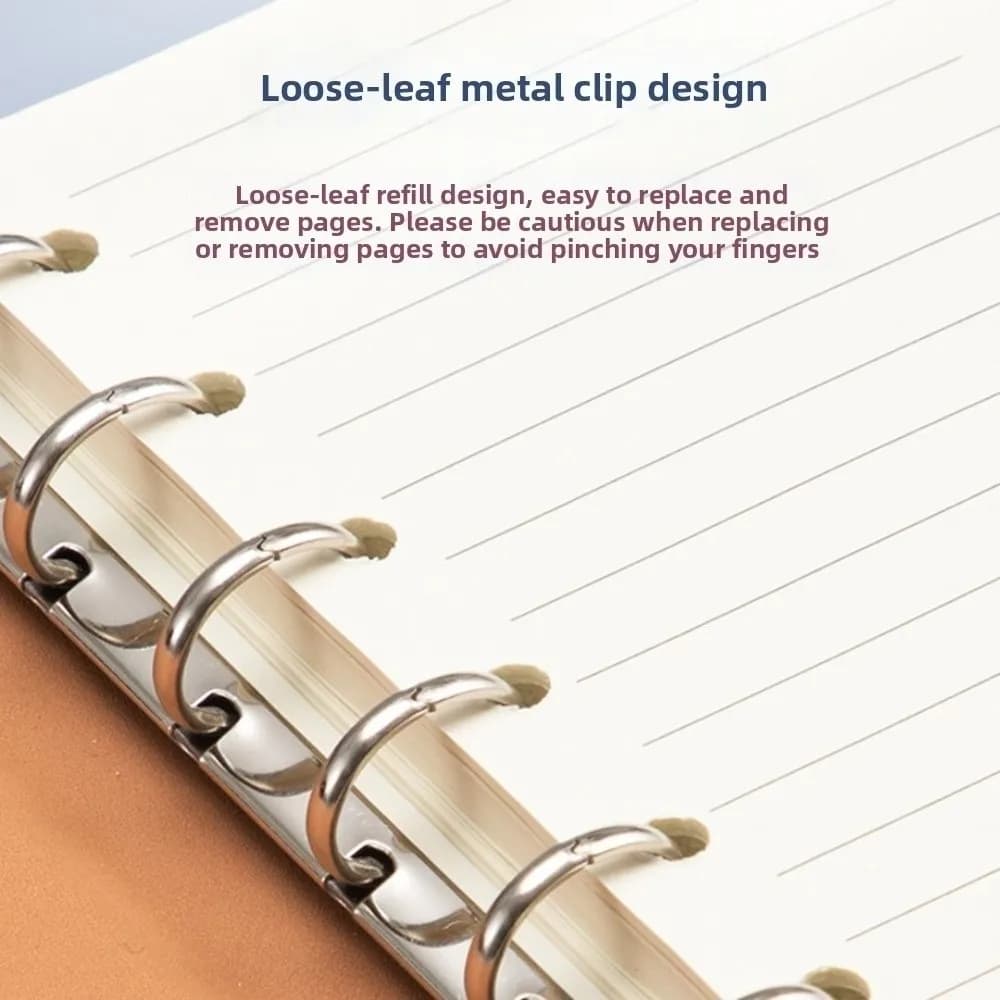 Memo Pads A7 Mini Notepad Spiral Bound PU Leather Cover Pocket Planner Record Book Loose-leaf Binder A7 Notebook School Student