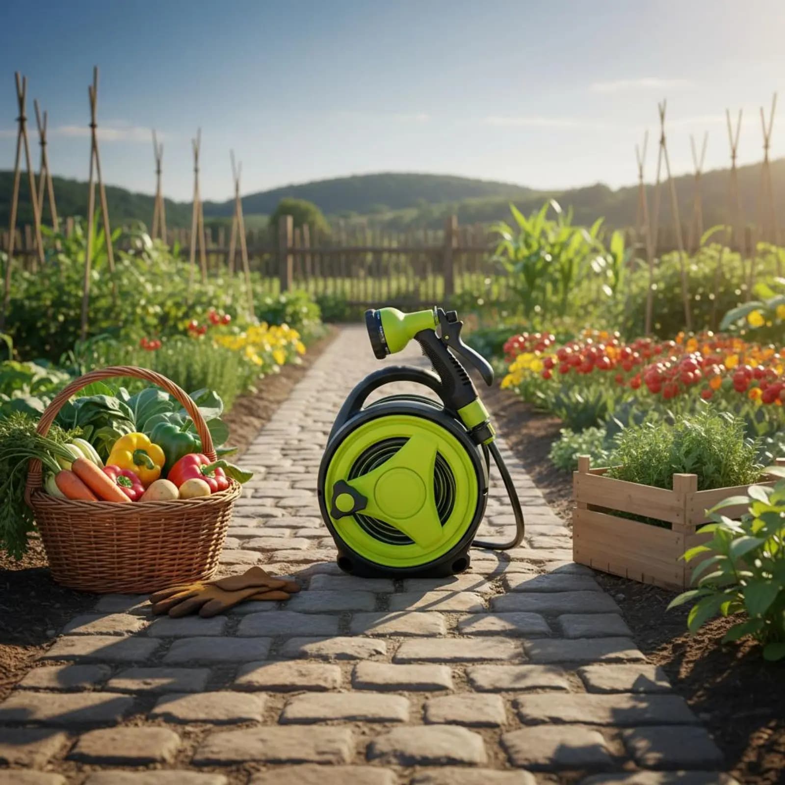 Porta Tubo da Giardino Salvaspazio con Riavvolgimento Rapido per Balcone