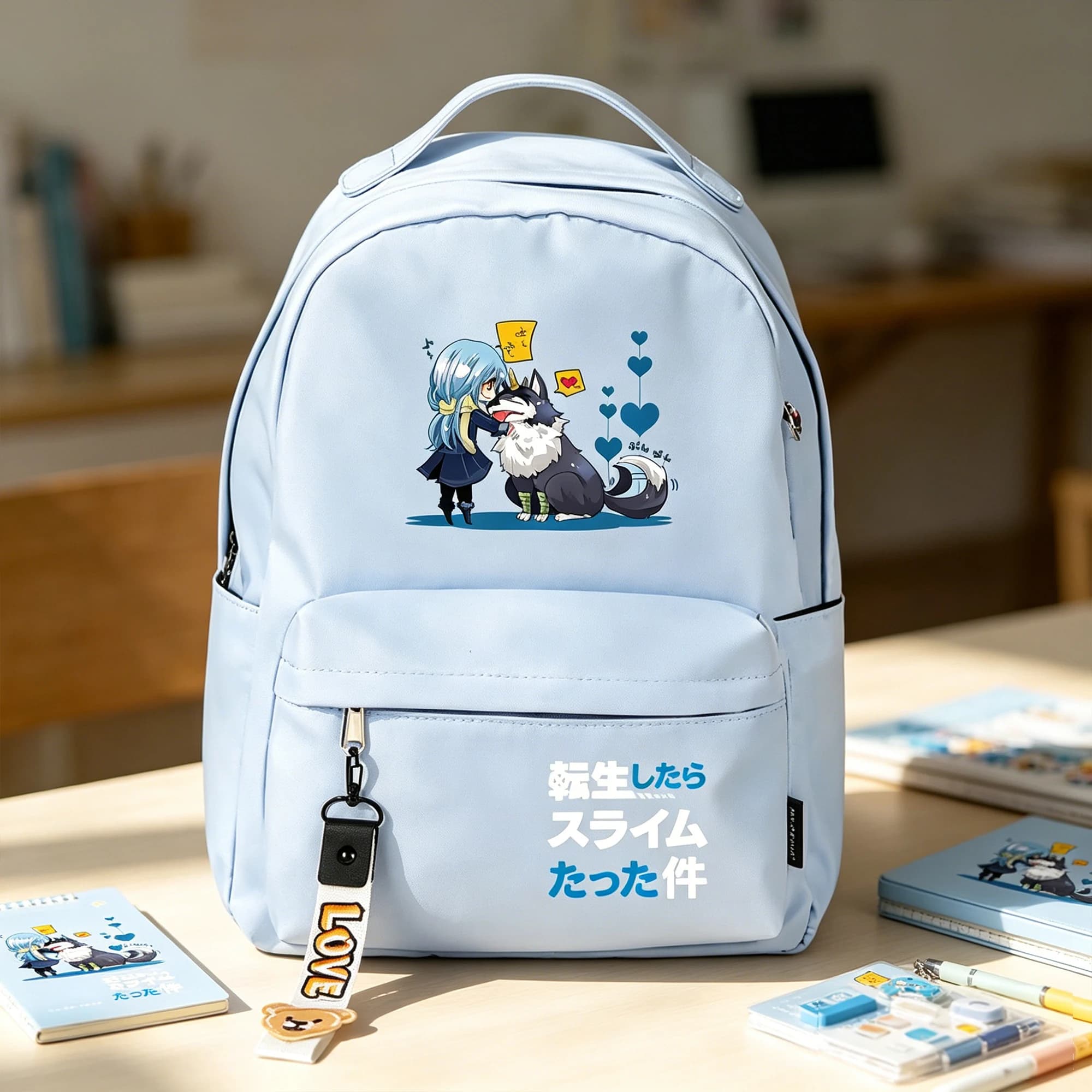 Quella volta che mi sono reincarnato come una melma Borse da scuola Kawaii Girls Bookbag Zaino da viaggio carino Donna Zaino rosa Anime Rugzak