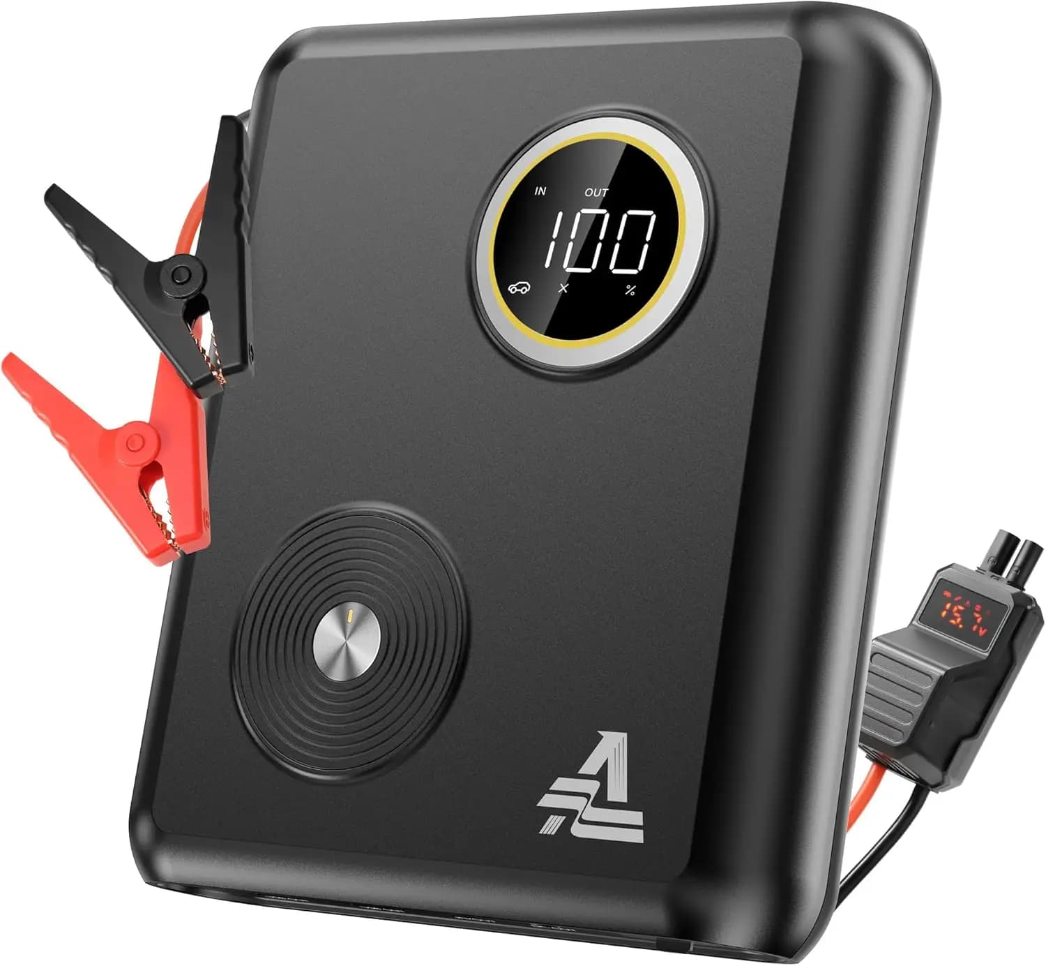 Avviatore di emergenza per auto in sodio 27500mAh 6000A, PD 60W, 12V portatile con display a LED e luce da 1500LM