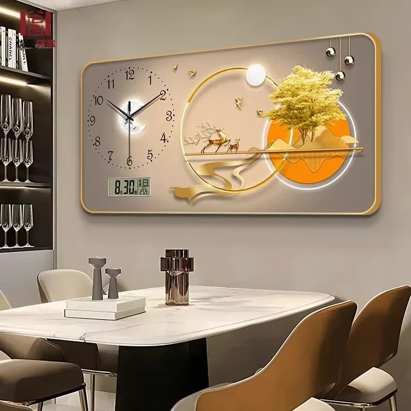 Decorazioni da parete per interni, pittura decorativa per ristoranti, orologio da parete, decorazioni per la casa