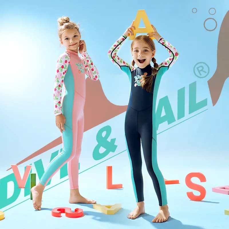 Muta per bambini protezione solare per ragazza manica lunga ad asciugatura rapida costume da bagno Anti-meduse per bambini nuoto surf muta da sub galleggiante
