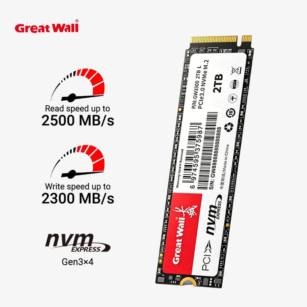 Great Wall SSD M2 NVME 128GB 256GB 512GB SSD M.2 2280 PCIe 3.0 Internal Solid State Drive 1TB 2TB For Laptop Desktop