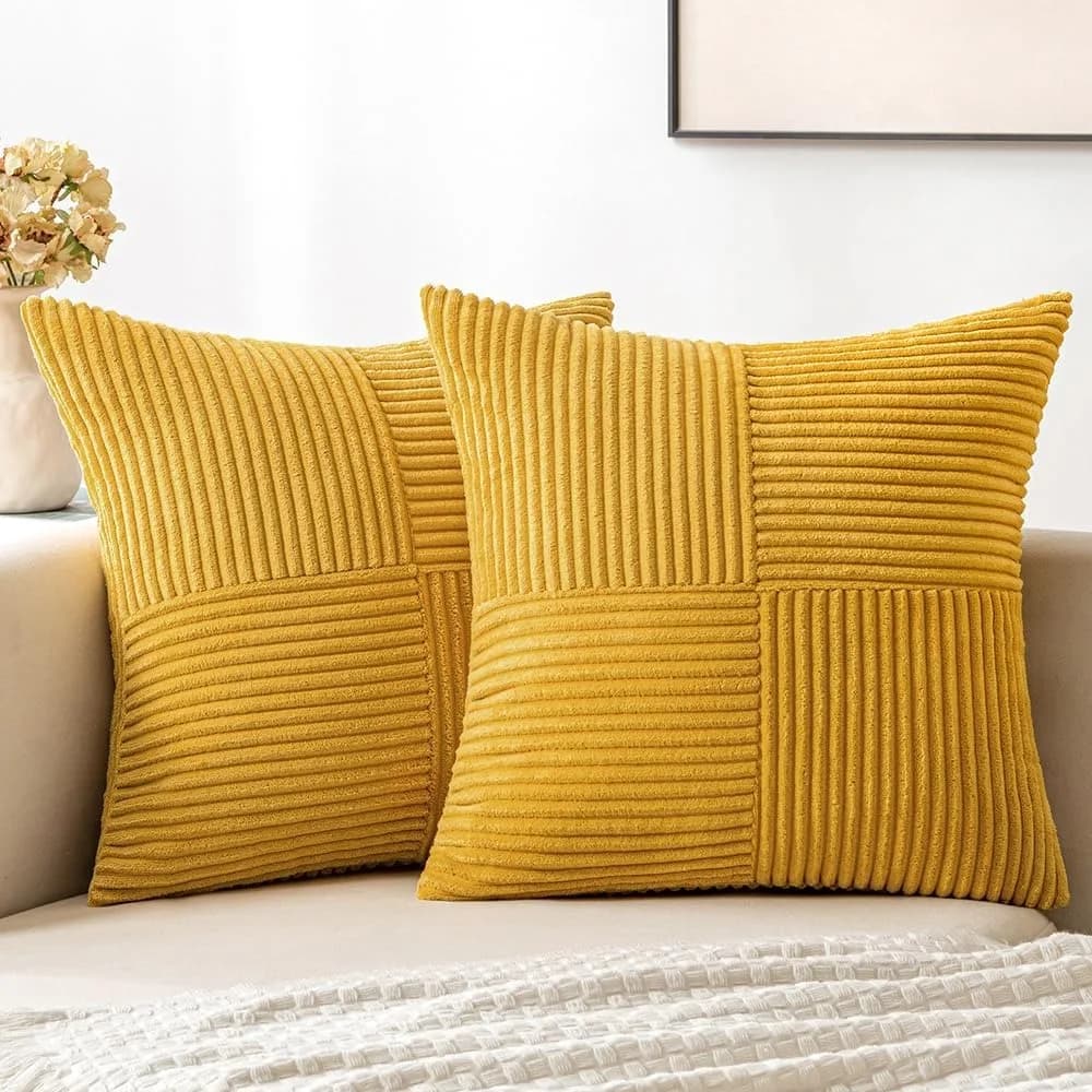 Fodere per cuscini decorativi gialli stile Boho 40x40CM Fodera per cuscino per divano lombare floreale primaverile Federa per accento camera da letto