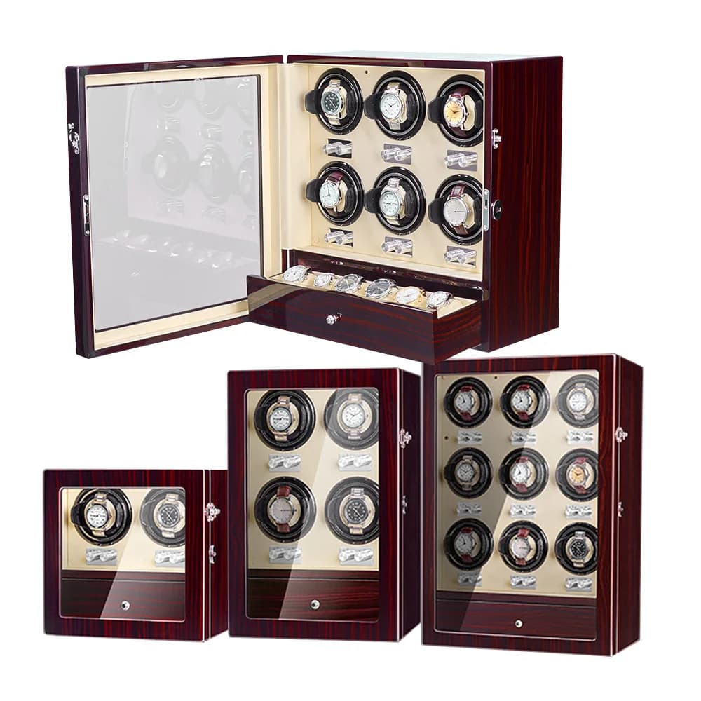 Caricaorologi Telecomandato per 2, 4, 6, 9 Orologi con Cassetto Portaoggetti per 4 e 6 Orologi con Serratura