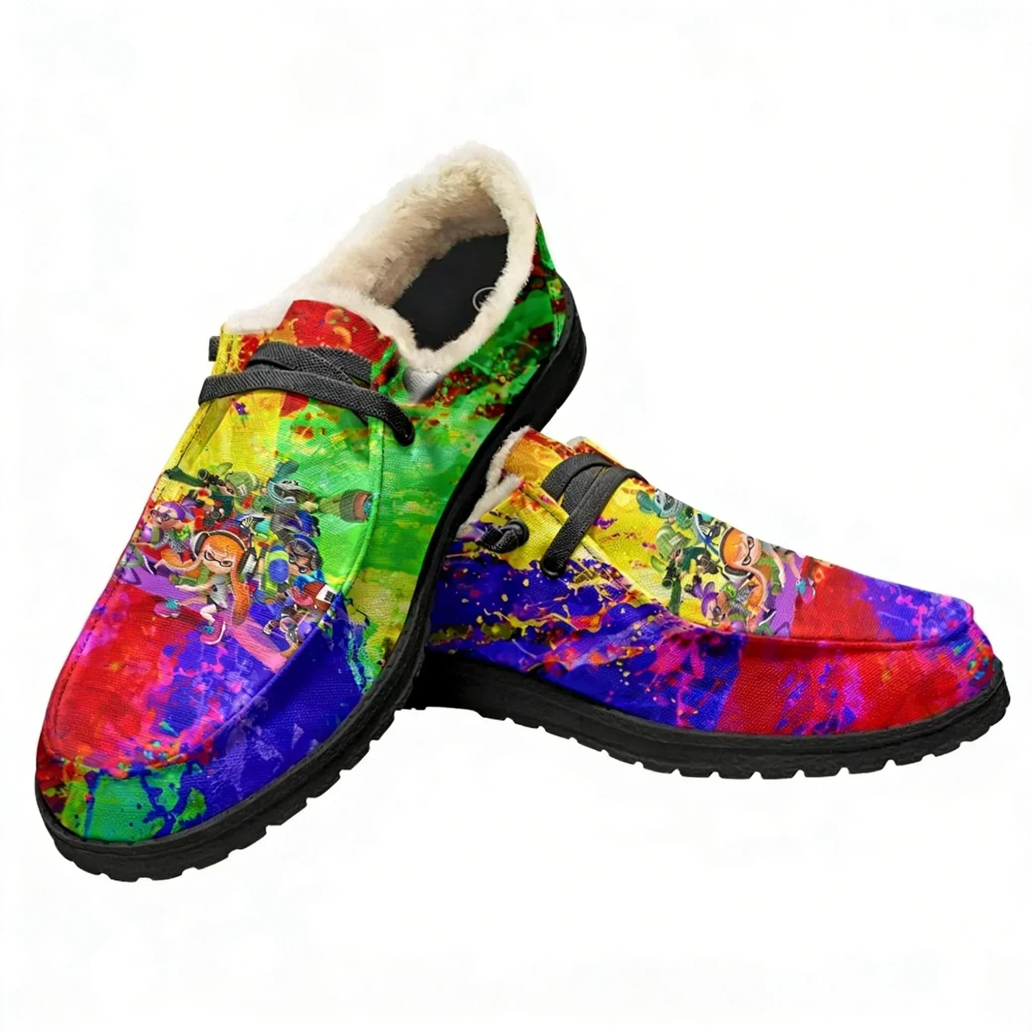 Splatoons Casual Shoes Plush Flat Shoe Men Woman Breathable Casual Outdoor Lightweight Footwear Couple Custom Made Shoe