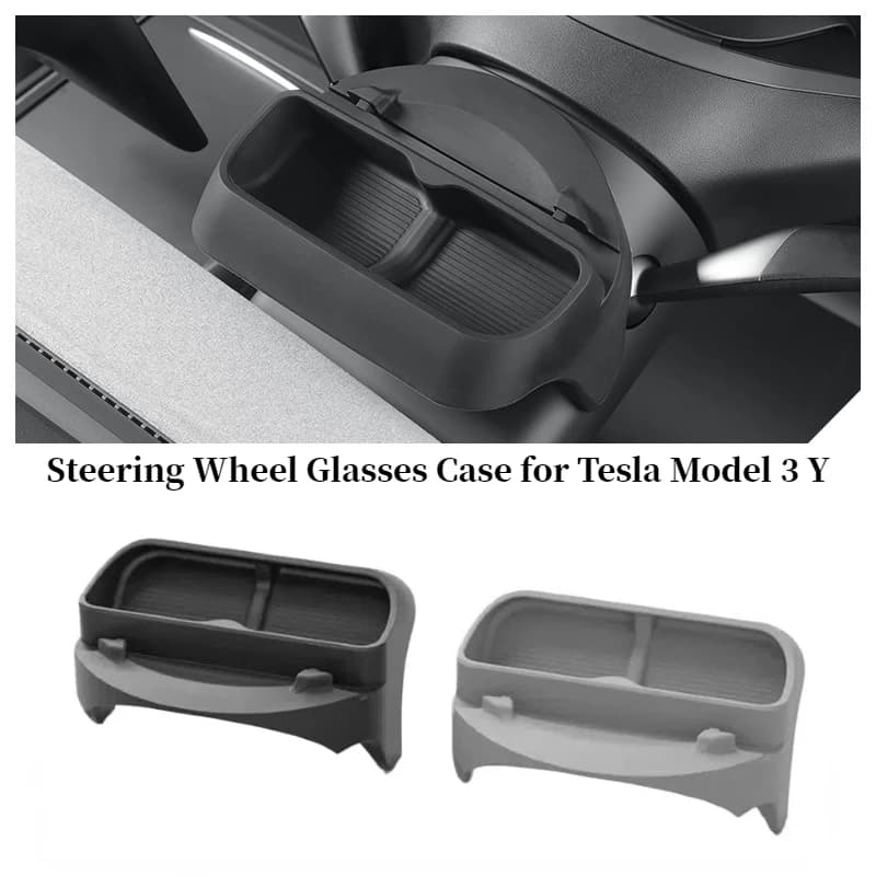 Silicone holder box for Tesla Model 3 Y 2021/90-23 case for glasses at the steering wheel GPS navigation support for mobile car accessories