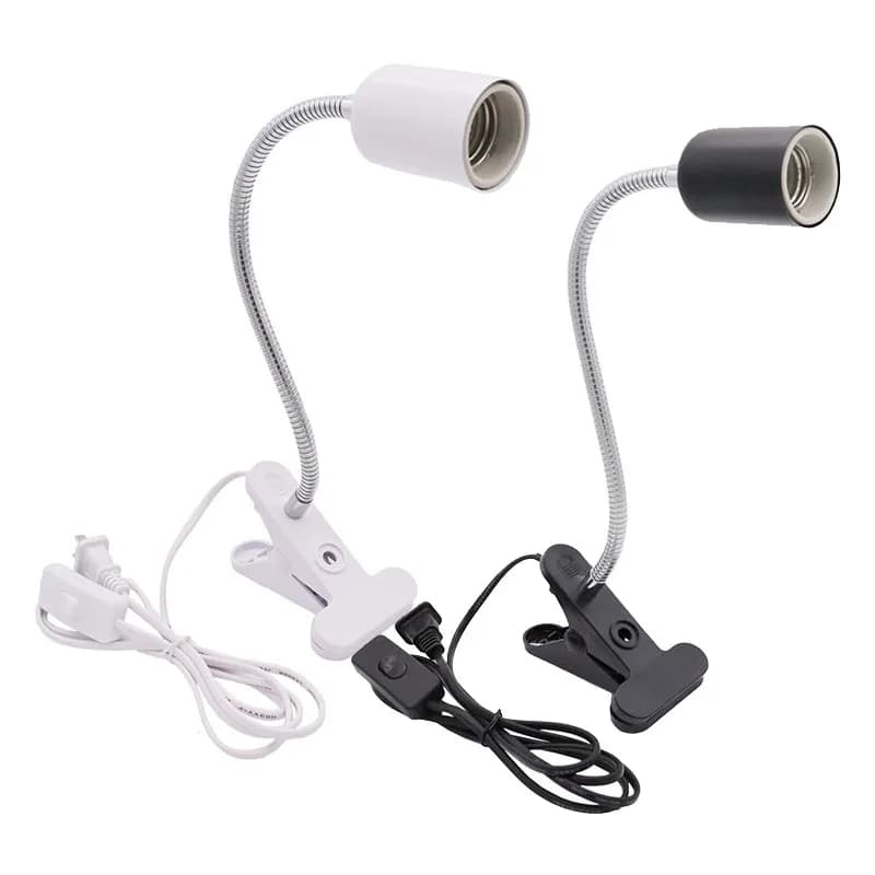 E27 360 ℃ Supporto per luce girevole con cavo di alimentazione USA UE da 1,8 m Portalampada a LED Clip per lampada termica UVA per rettili Tartaruga per animali domestici Luce posteriore