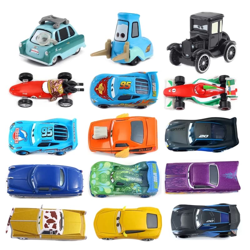 Car Disney Pixar Toys Beech McQueen Jacktion Storm Toy Car 1:55 Diecast Vehicle Toy Metal Car Kids Gift