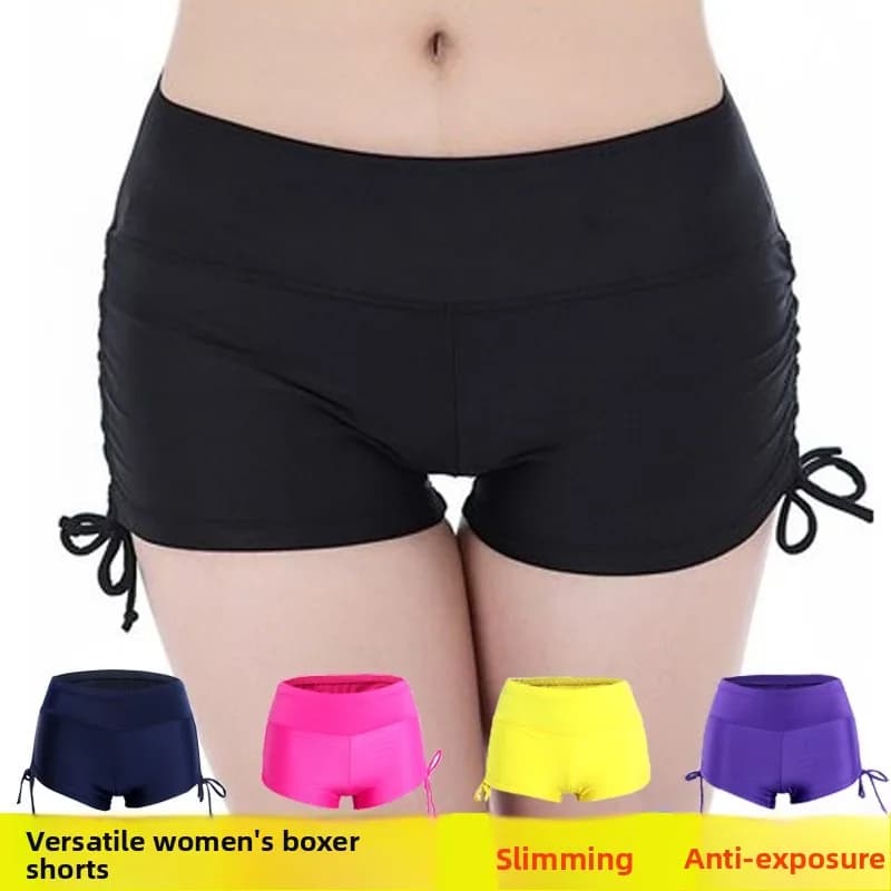 Costume da bagno termico a vita alta, tinta unita, versatile, taglie forti, con angolo piatto, da donna, che copre la pancia, snellente, anti-esposizione