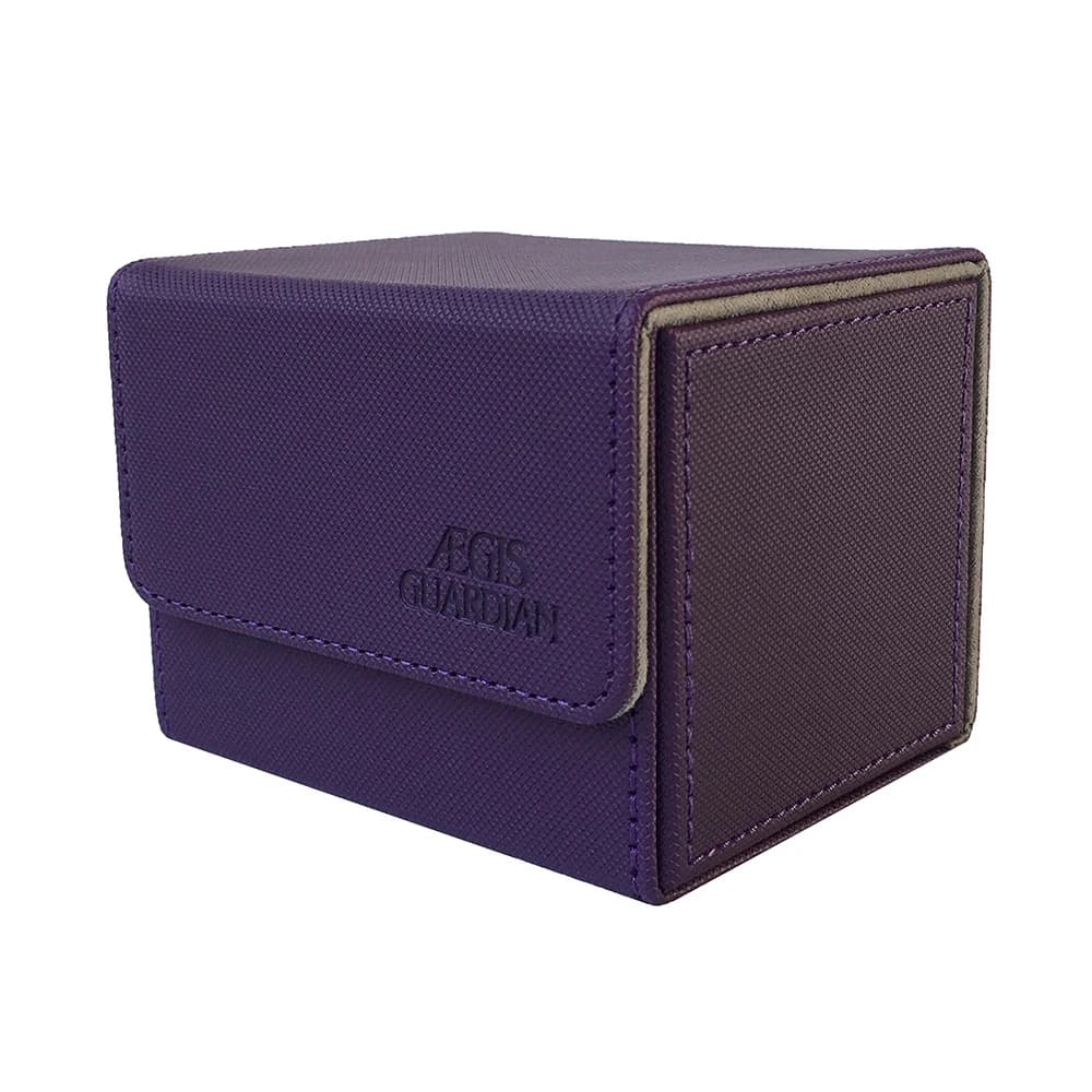 Aegis Guardian - Card Deck Box with Dice Tray, Commander Deck Box Fits 100+ Sleeved Cards, Pu Leather Card Storage Box