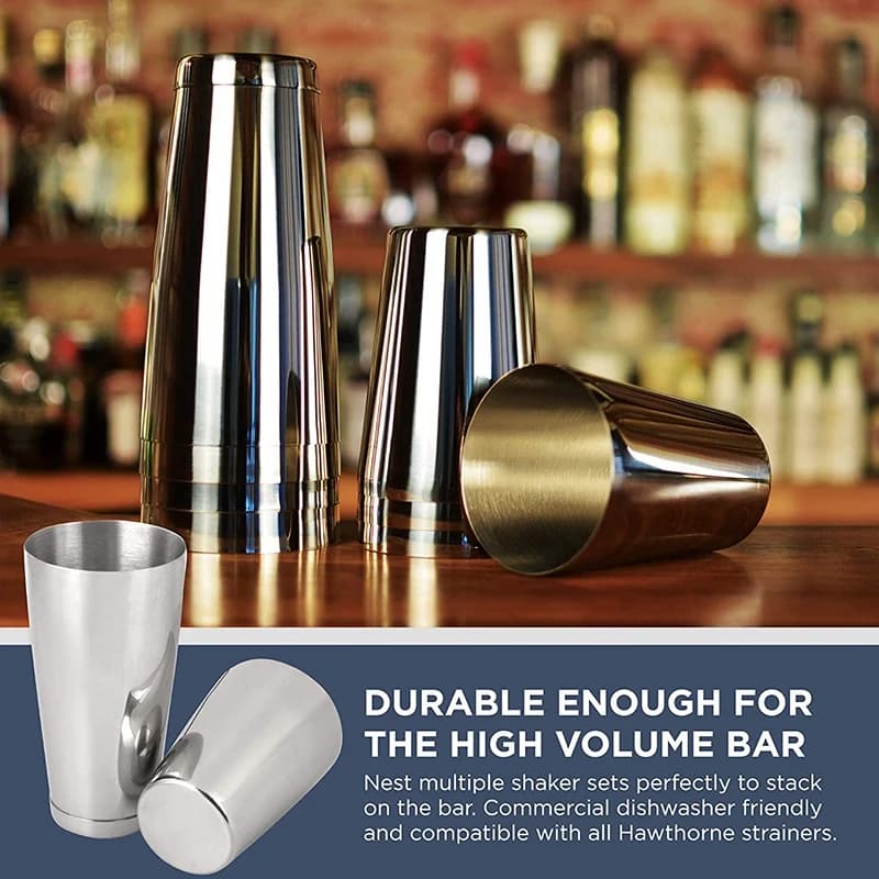 Set di shaker per cocktail premium A97G, set di shaker Pro Boston. Shaker per bevande non peso realizzato in acciaio inossidabile 304