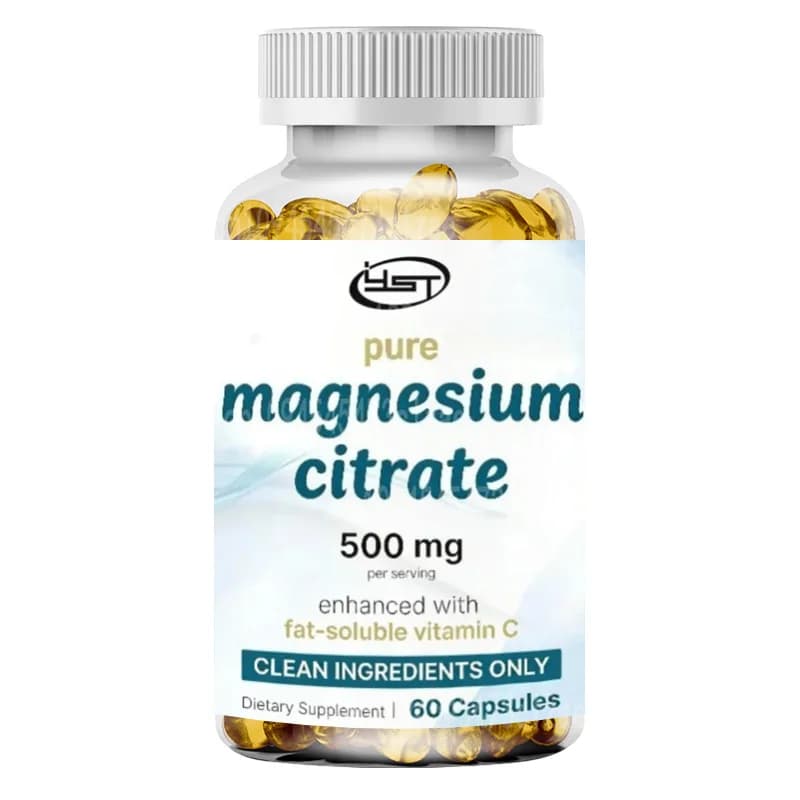Integratore di Citrato di Magnesio Puro 500mg con 60 Capsule di Vitamina C Liposolubile come Ingrediente Attivo