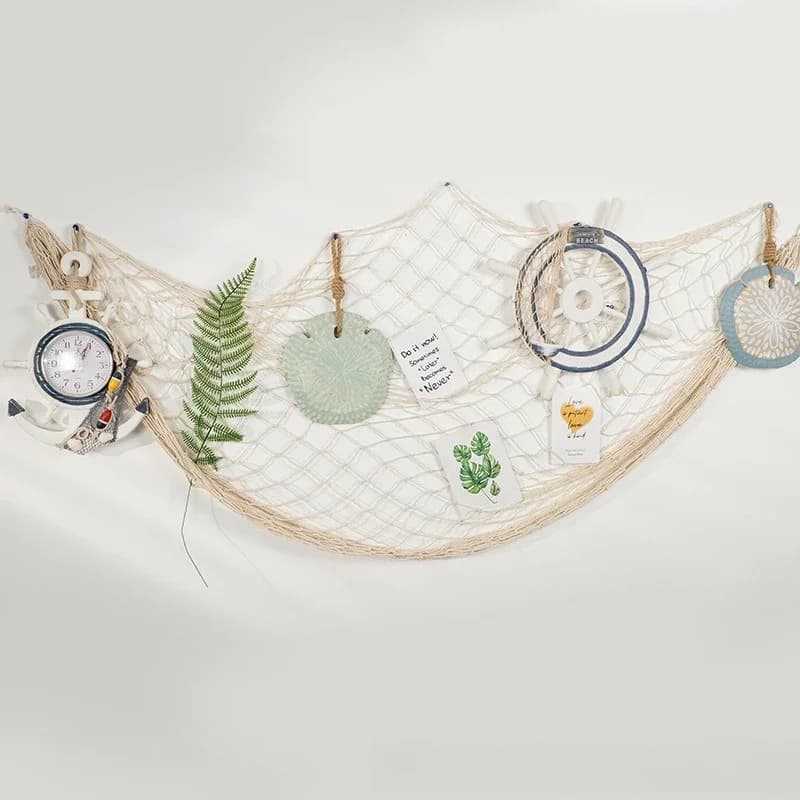 1pcs Pool Party Event Decoration Meshes Summer Beach Photography Background Decor Fishing Net Hand Knitting Wall Hanging Fishnet