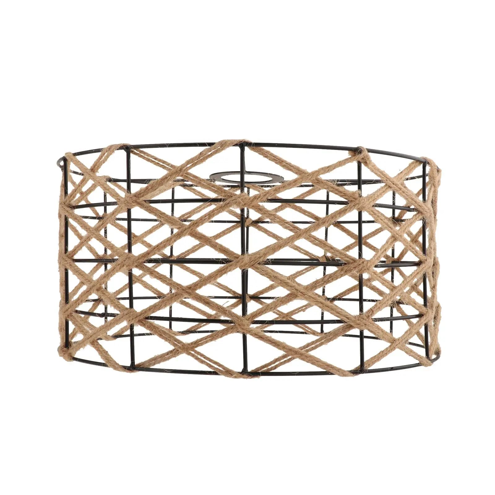 Hanging Lamp Shade Light Fixture Weave Rope Lampshade Bohemian Light Shade for Dining Room Farmhouse Hotel Teahouse Hallway