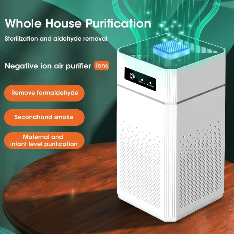 Purificatore d'aria portatile per casa/camera da letto/auto con filtro HEPA e tecnologia a ioni negativi, eliminatore di odori di fumo con filtro sostituibile
