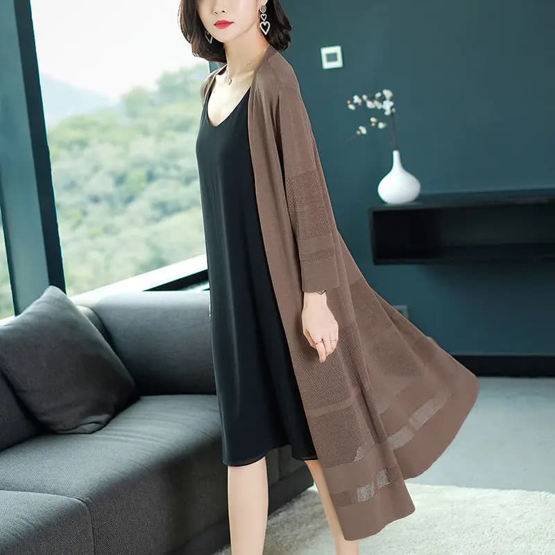 Cardigan per donna Mantello per protezione solare di media lunghezza Stile esterno sottile Estate Nuovi vestiti coreani allentati casual per l'aria condizionata