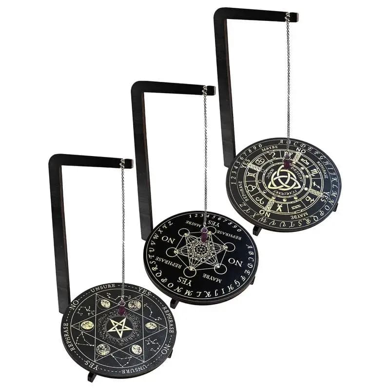 Espositore a pendolo in legno Espositore per gioielli in cristallo Supporto per rabdomanzia Planchette per camera da letto Soggiorno Meditazione yoga