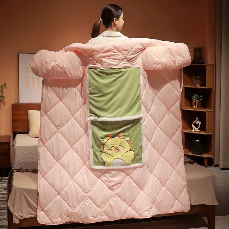 Coperta indossabile, accogliente coperta in pile caldo con braccia, coperta Sherpa con cappuccio come regali per le donne della mamma, accogliente coperta in felpa