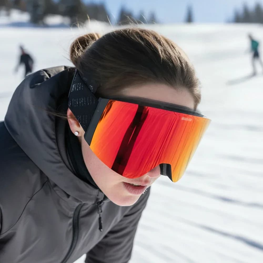 Occhiali da Sci Fotocromatici Magnetici, Doppio Strato Antiappannamento, Lenti Staccabili con Spugna, Occhiali da Snowboard con Lenti Ribaltabili