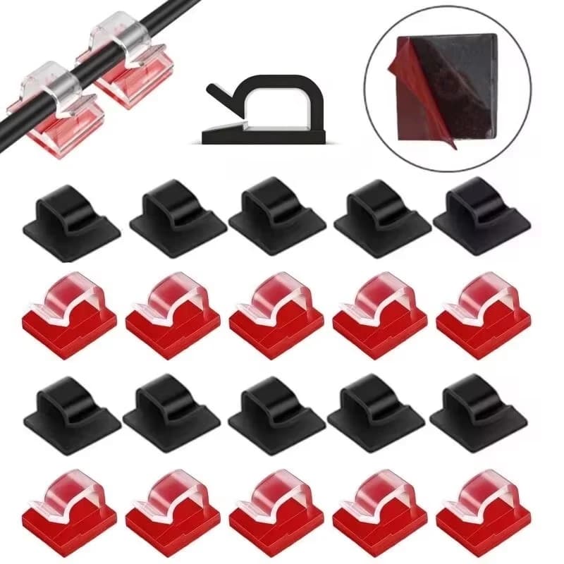 20/60/80 Pezzi Clip Organizzatori Cavi, Avvolgicavo, Supporto Protettivo, Gestione Cavi USB, Ganci Adesivi, Morsetto da Scrivania per Casa e Ufficio