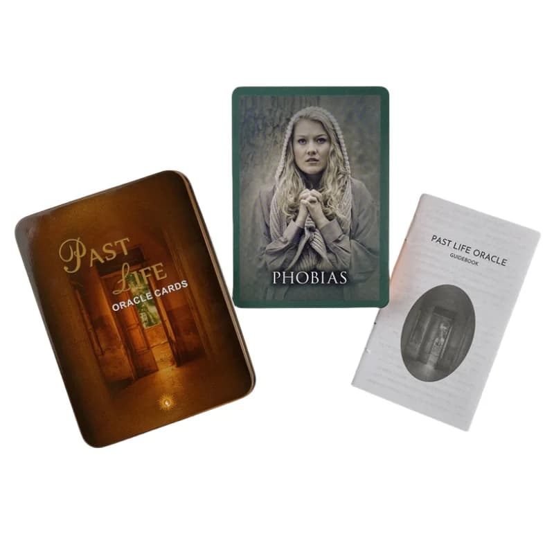 Scatola di metallo Golden Golden Edition Vita passata Carte Oracle Mazzo di divinazione con guida di carta Giochi da tavolo dei tarocchi classici inglesi