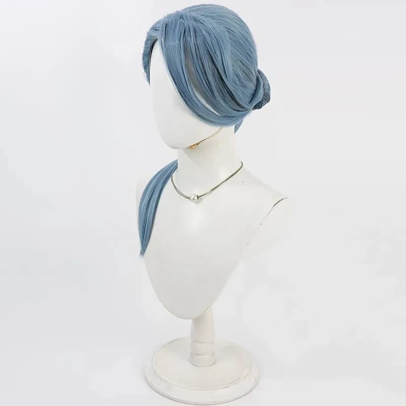 Parrucca Cosplay ABC123Anime Game Twisted-Wonderland Georgina Leech, Capelli Grigio-Blu per Halloween e Giochi di Ruolo, Jade Floyd Mot5,j'8.k/4
