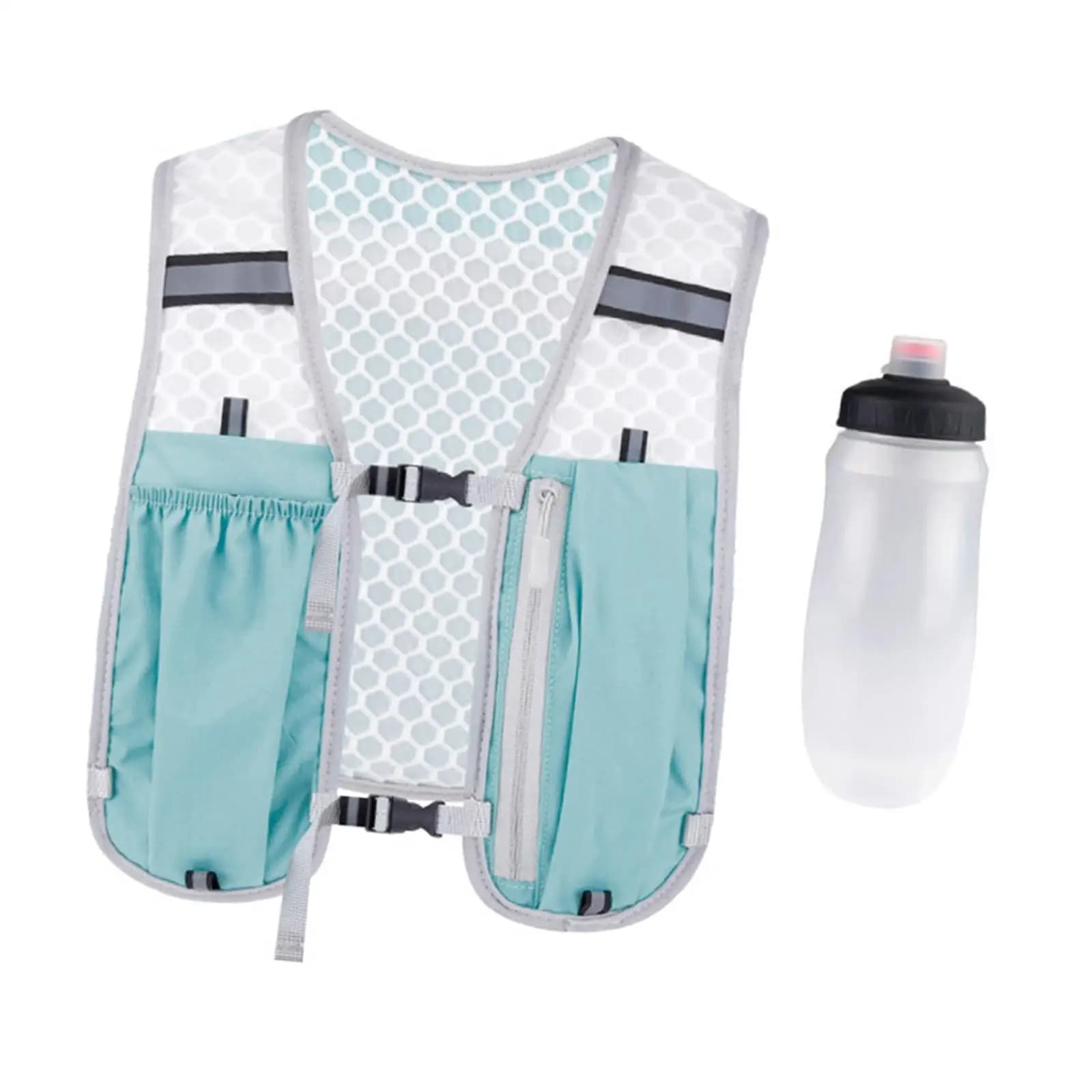 Moisturizing vest with reflective stripes, sports bag for men and women, for camping and jogging