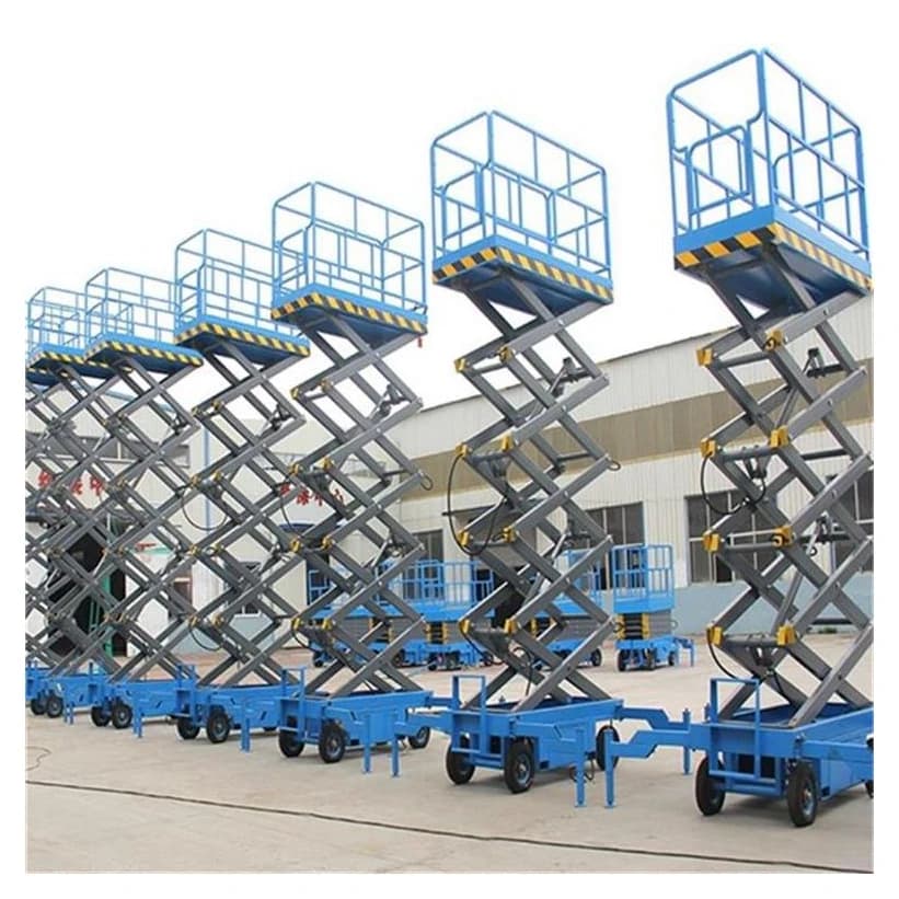 6m 8m10m 12m 14m 18m 300kg 1T 2T Aerial Work Electric Lift Electric Mobile Scissor Hydraulic Lift Tables Manlift Mobile Platform
