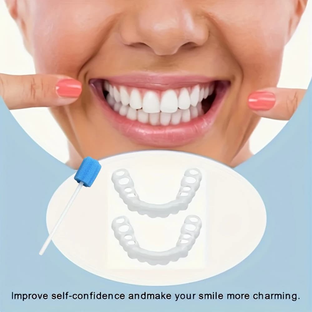 New stant Smile Teeth Veneers Whitening Dentures Braces, Reusable Temporary False Cover, Soft comfortable fit, easy H2931
