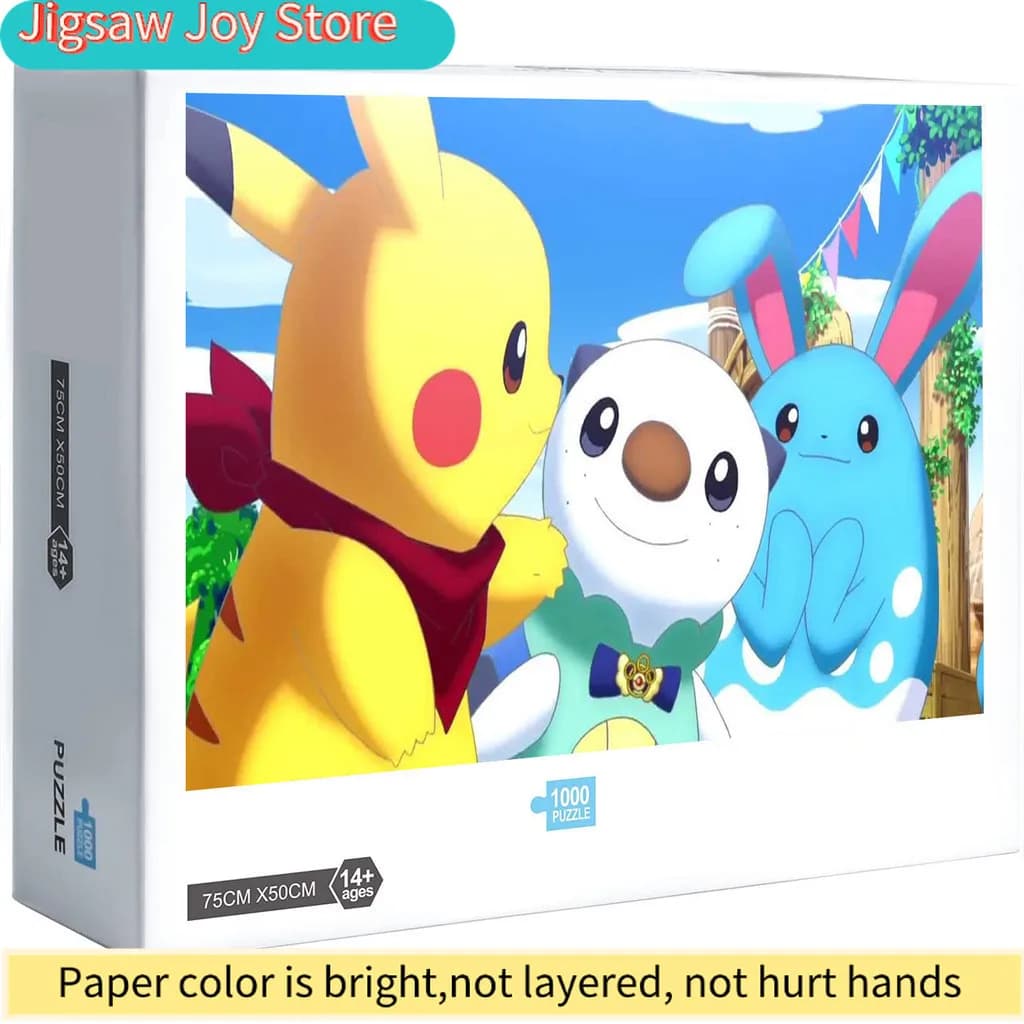 Puzzle Pokémon Pikachu e Oshawott, Gioco Antistress Educativo per Adulti e Bambini, Regalo per la Famiglia