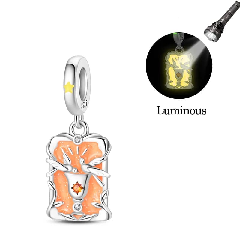 New 925 Sterling Silver Luminous Pure Holy Grail Charms Pendants For Women Fit Original Bracelet DIY Birthday Party Jewelry Gift