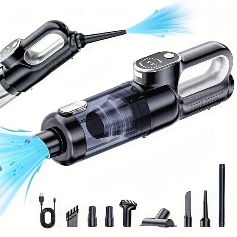 Aspirapolvere per auto senza fili ricaricabile con 9 utensili Motore brushless da 65000 giri/min per auto