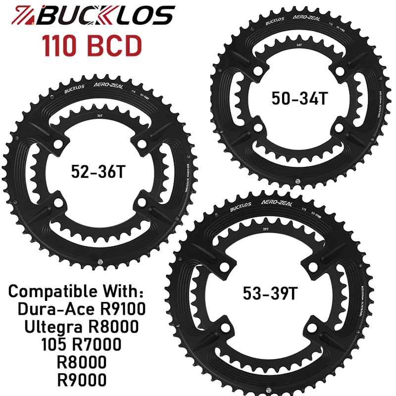BUCKLOS Corona per bici da strada per R7000 R8000 R9000 110BCD Corona per bicicletta pieghevole da strada 50-34T 52-36T 53-39T