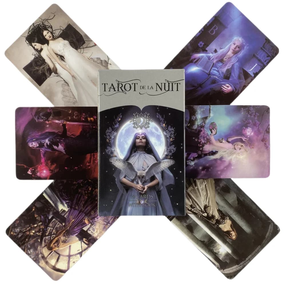 Tarot De La Nuit Full English Version PDF Guidebook Family Party Board Game Oracle Deck Cards