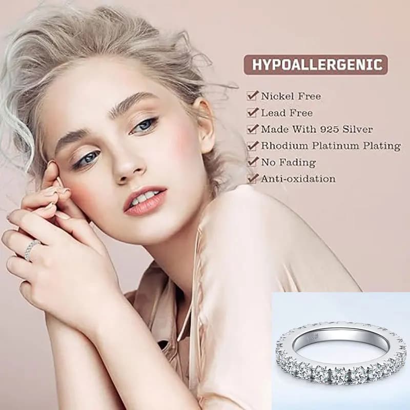 Luxury rings in Moissanite Vera for Women, Sterling Silver 925 Plated 18K Gold, Stackable Fashion Brilliant Charm GRA