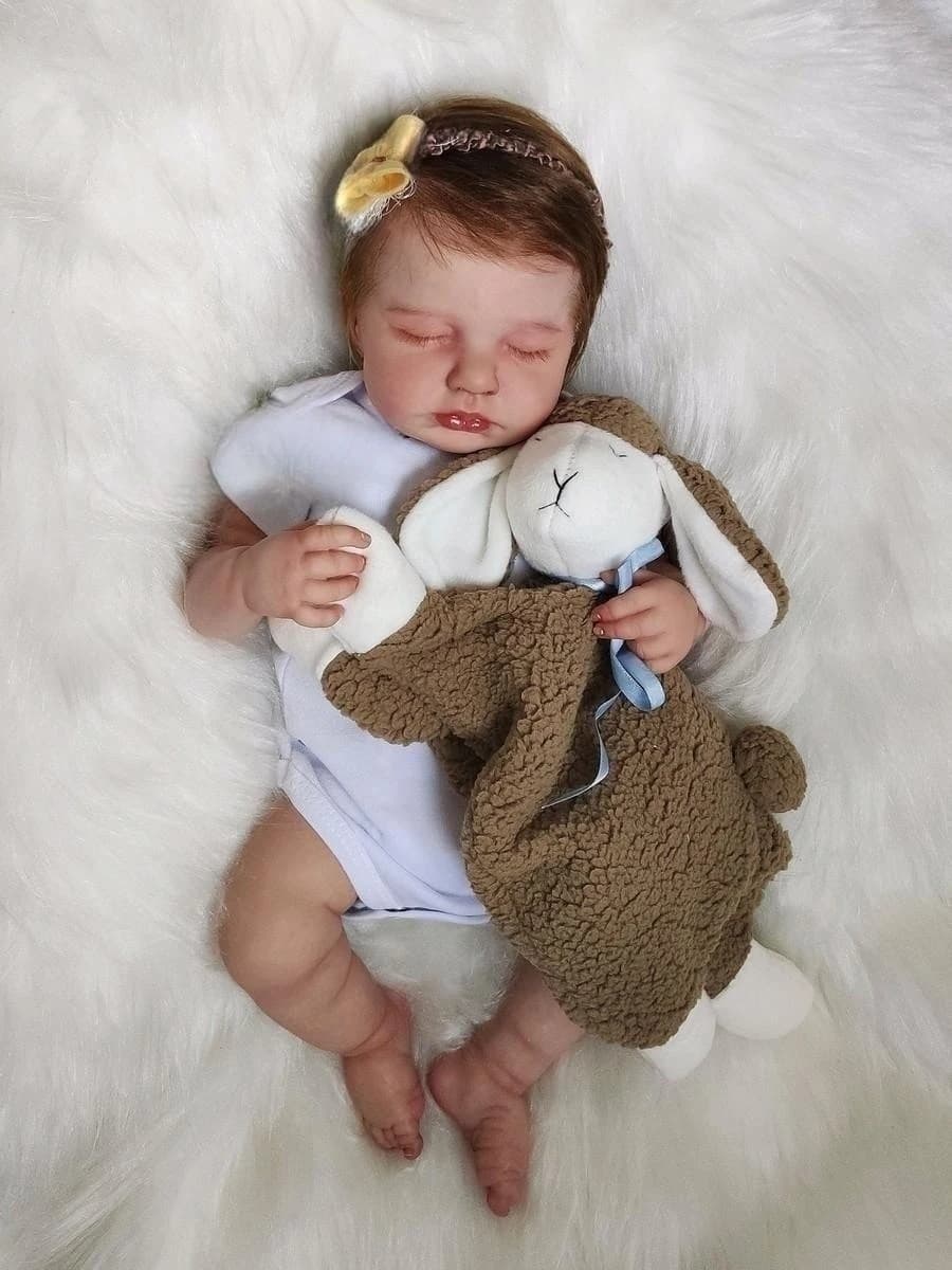 Bambole Reborn da 19 pollici con finitura LouLou, corpo completo in vinile o tessuto, capelli radicati a mano, pelle 3D, vene visibili, regalo per ragazze