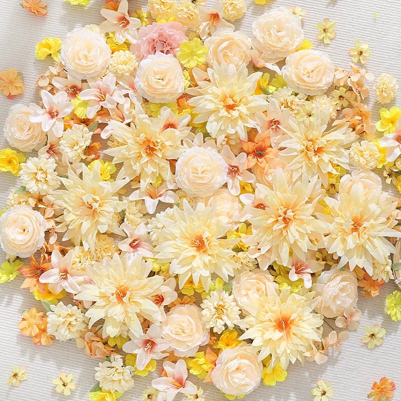 20/50 Pz Mix Giallo Testa di Fiore Artificiale per la Decorazione Della Stanza di Casa Mestiere Ghirlanda Sposa Matrimonio Decorazione Di Natale Navidad 2025 Regalo